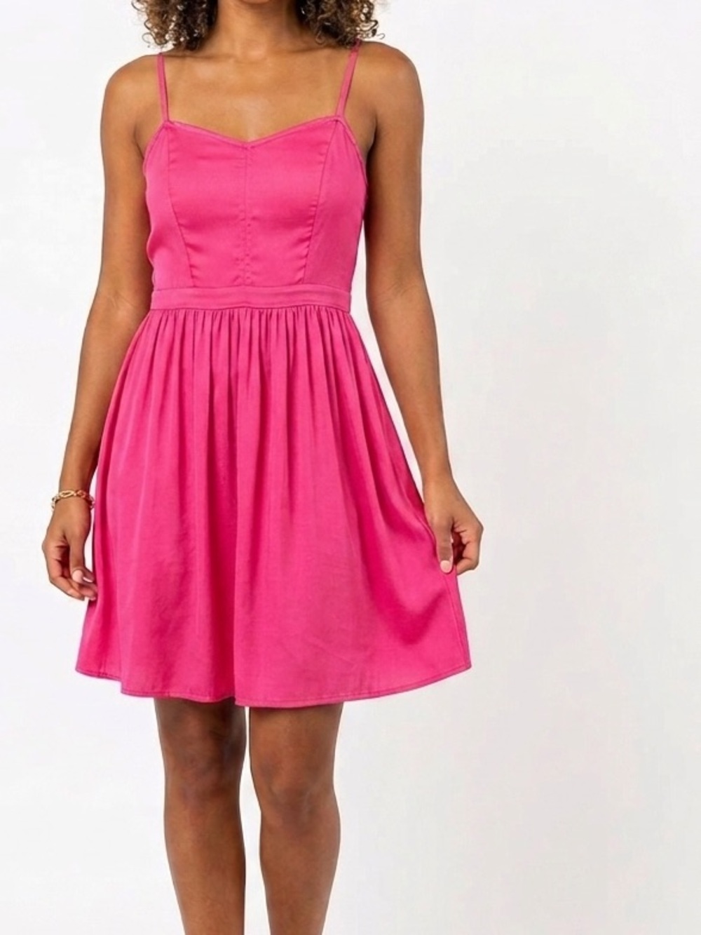 SPLENDID Sleeveless Hot Pink Midi Dress